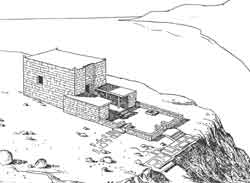 Предварительная реконструкция храма на вершине Хисн аль-Гураба 